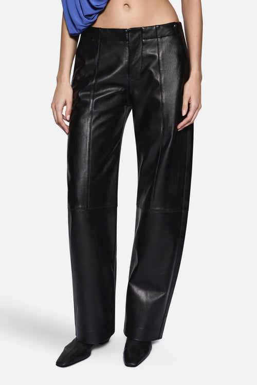 BOWED LEATHER PANT