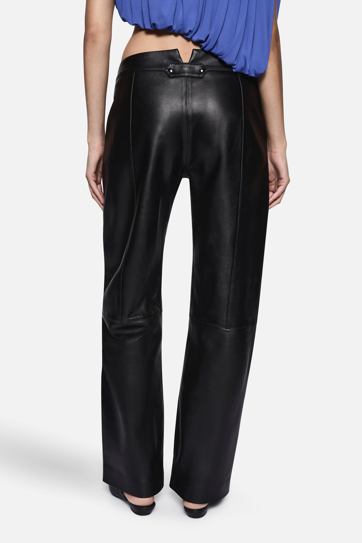 BOWED LEATHER PANT