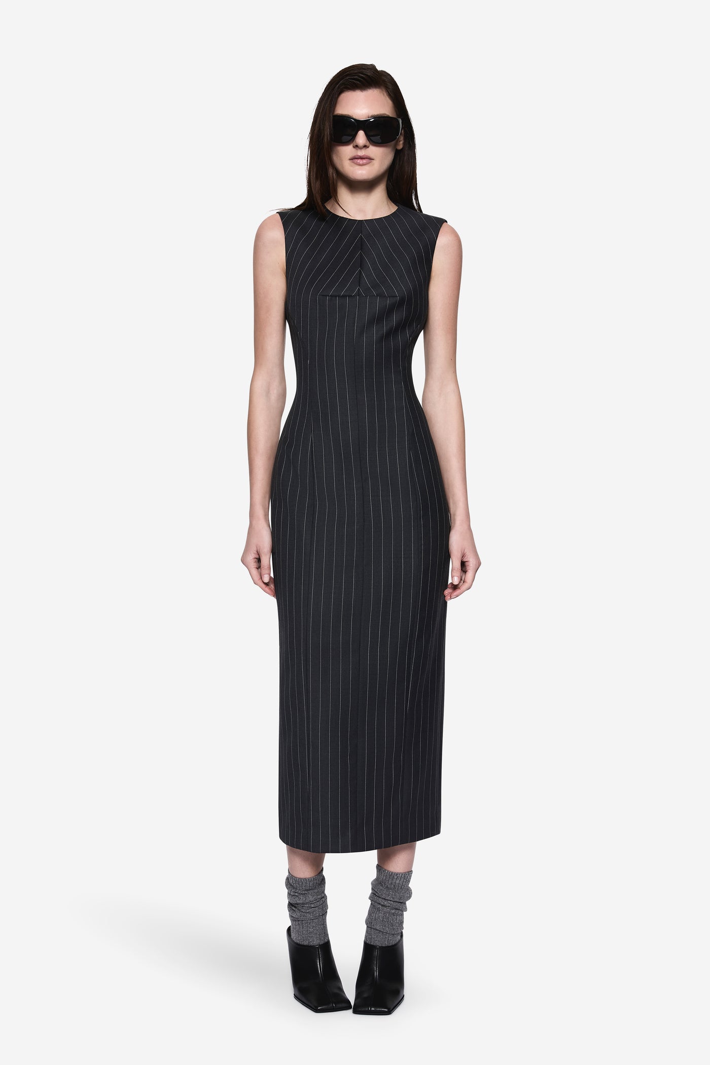 PINSTRIPE WOOL DRESS