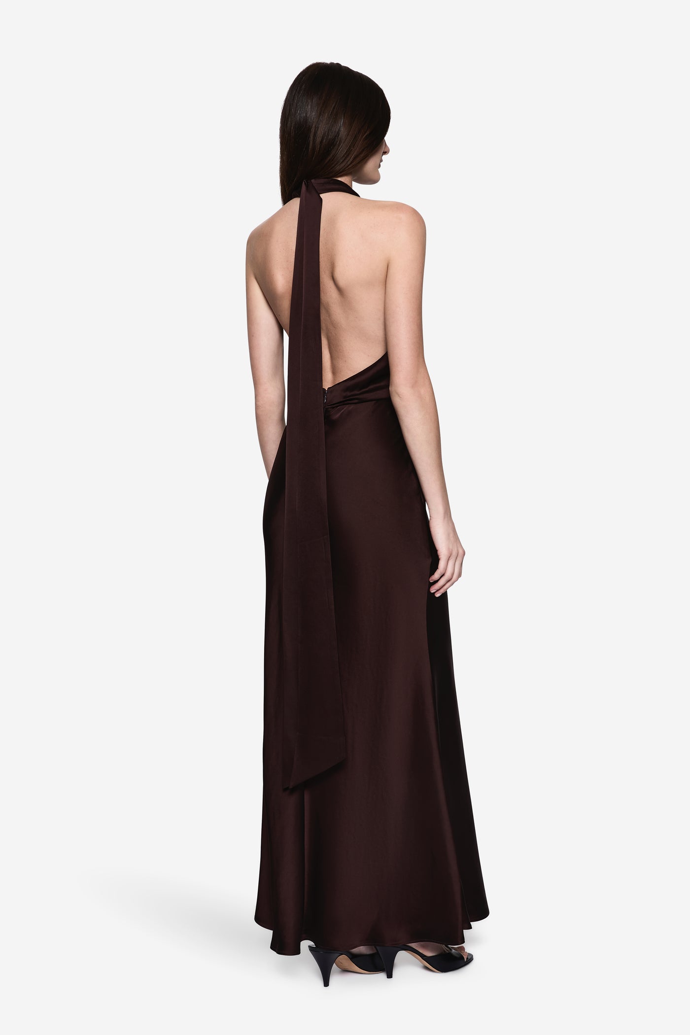 ACETATE COWL NECK DRESS