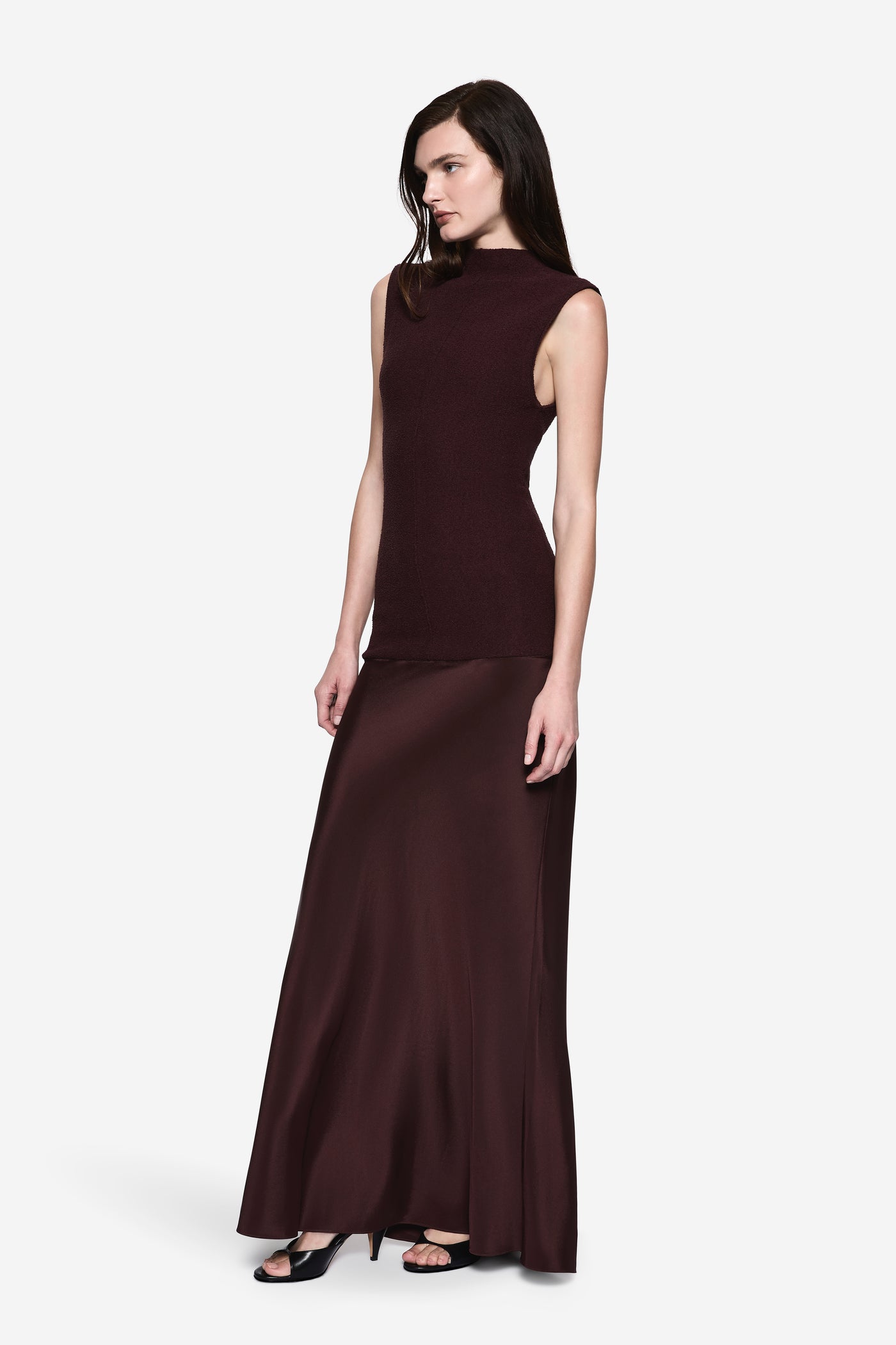 BOUCLE SILK CONTRAST DRESS