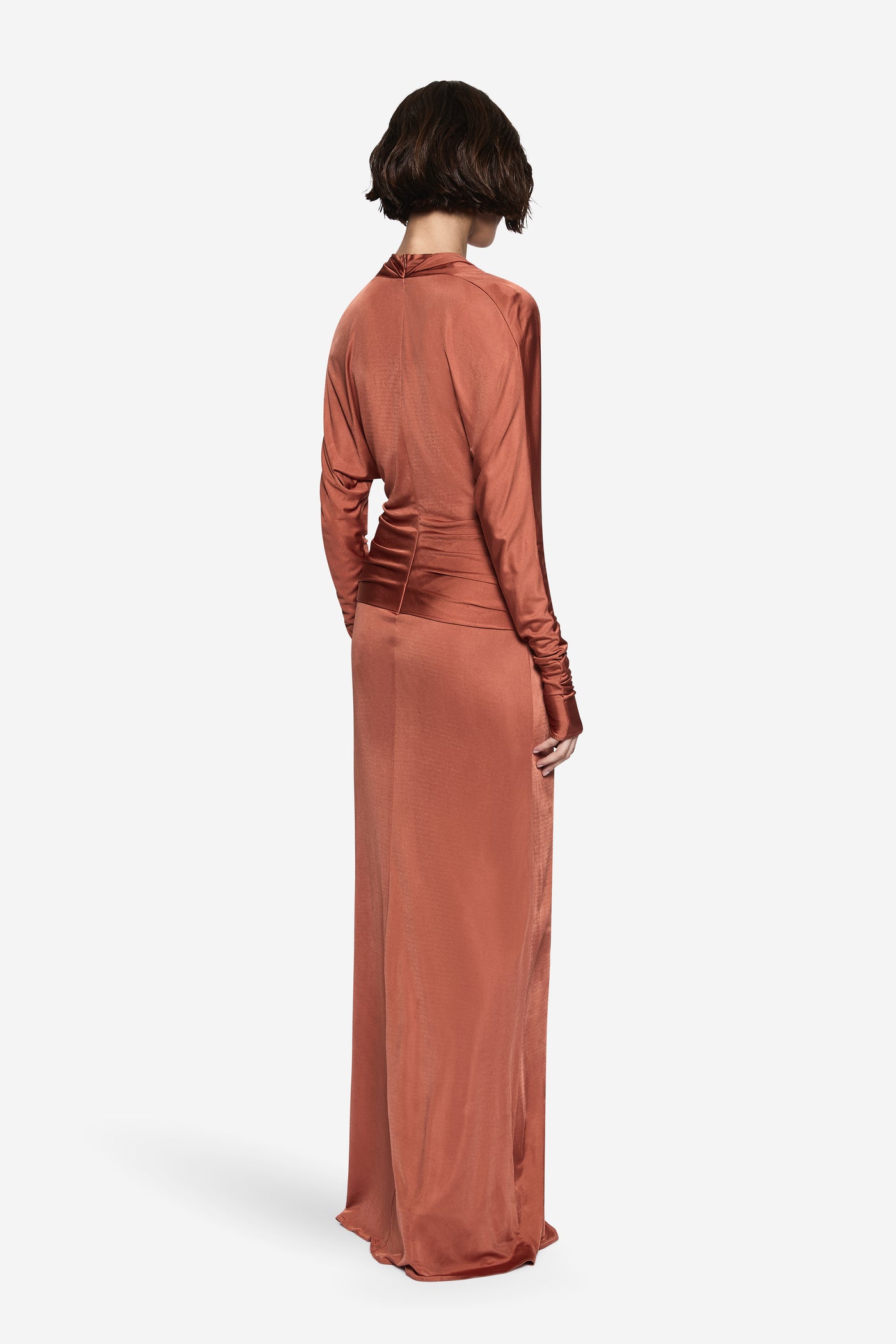 TWIST JERSEY LONG SLEEVE DRESS