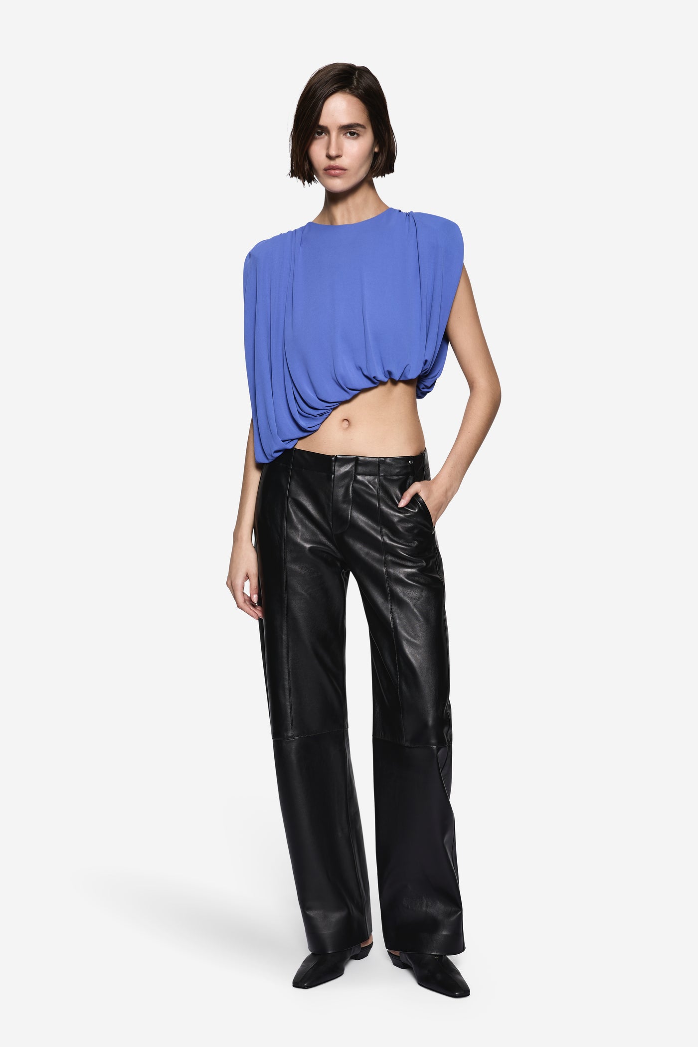 LIRIA JERSEY DRAPED TOP