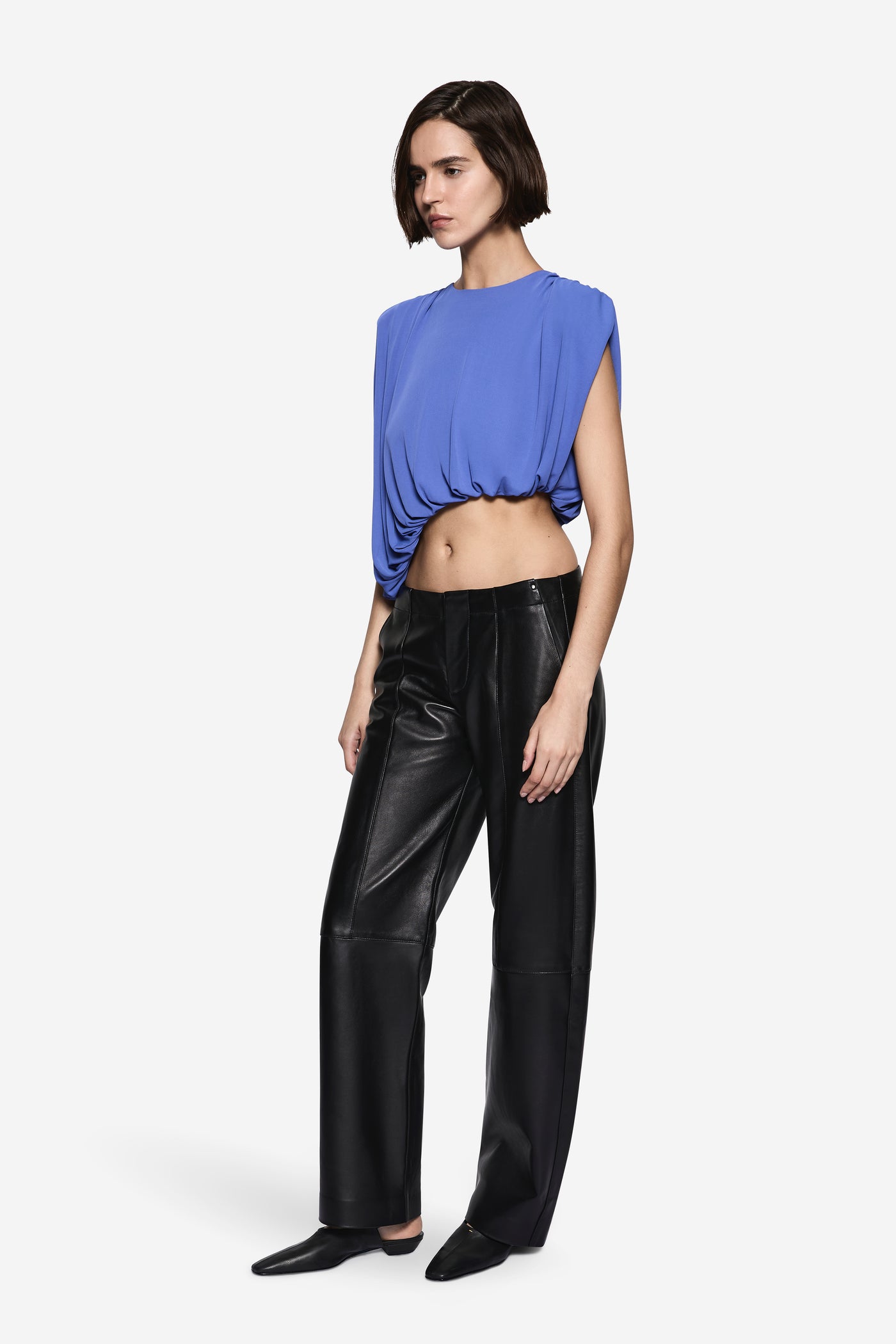 LIRIA JERSEY DRAPED TOP