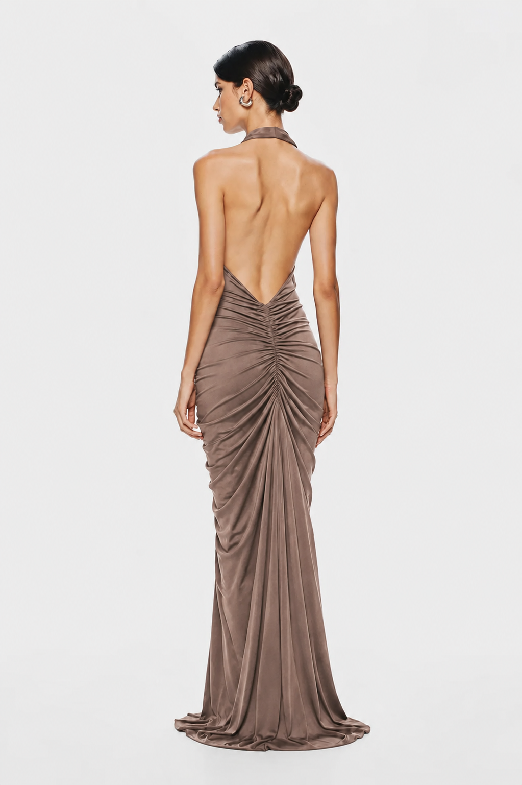 THE VENUS GATHERED CUPRO DRESS
