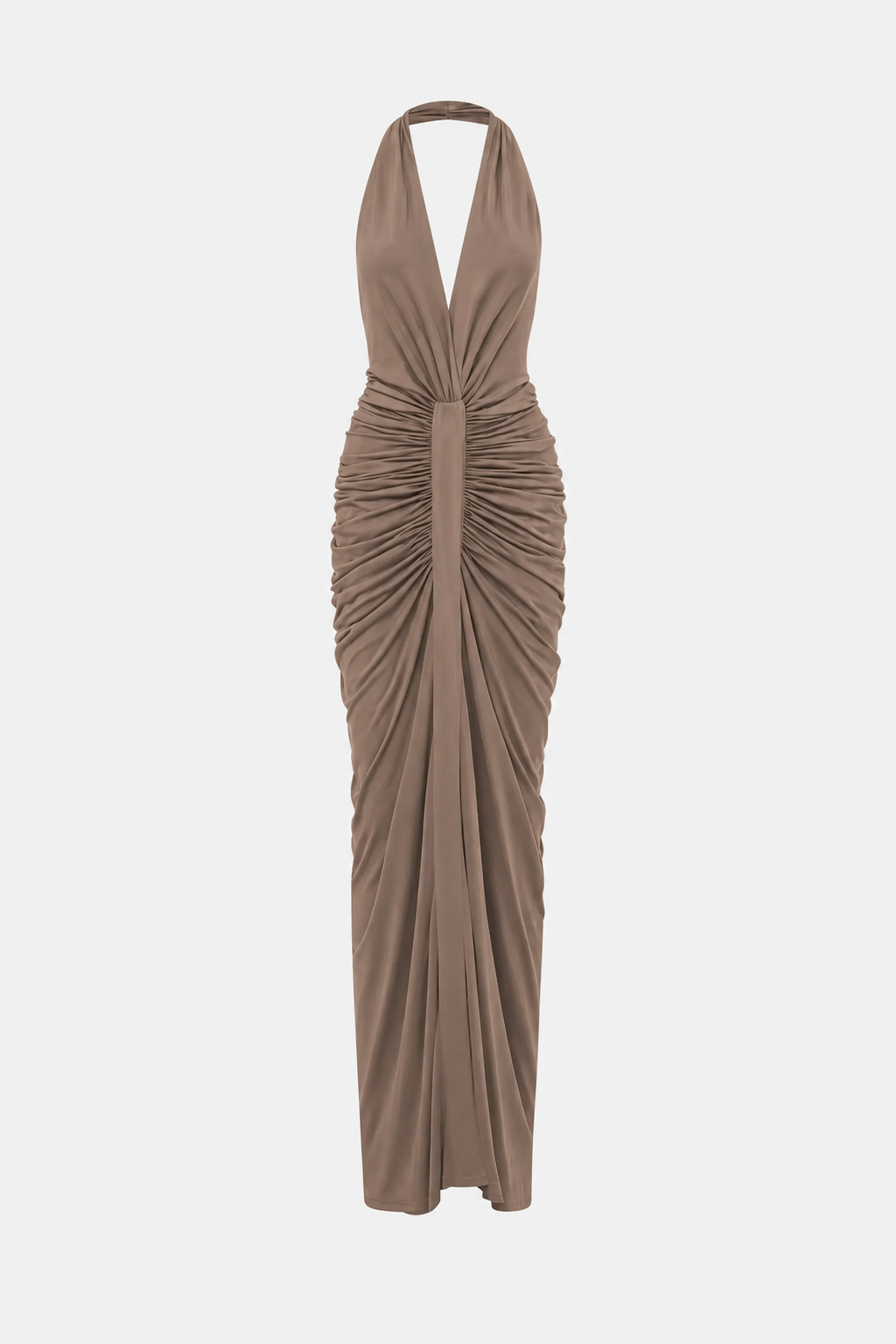 THE VENUS GATHERED CUPRO DRESS