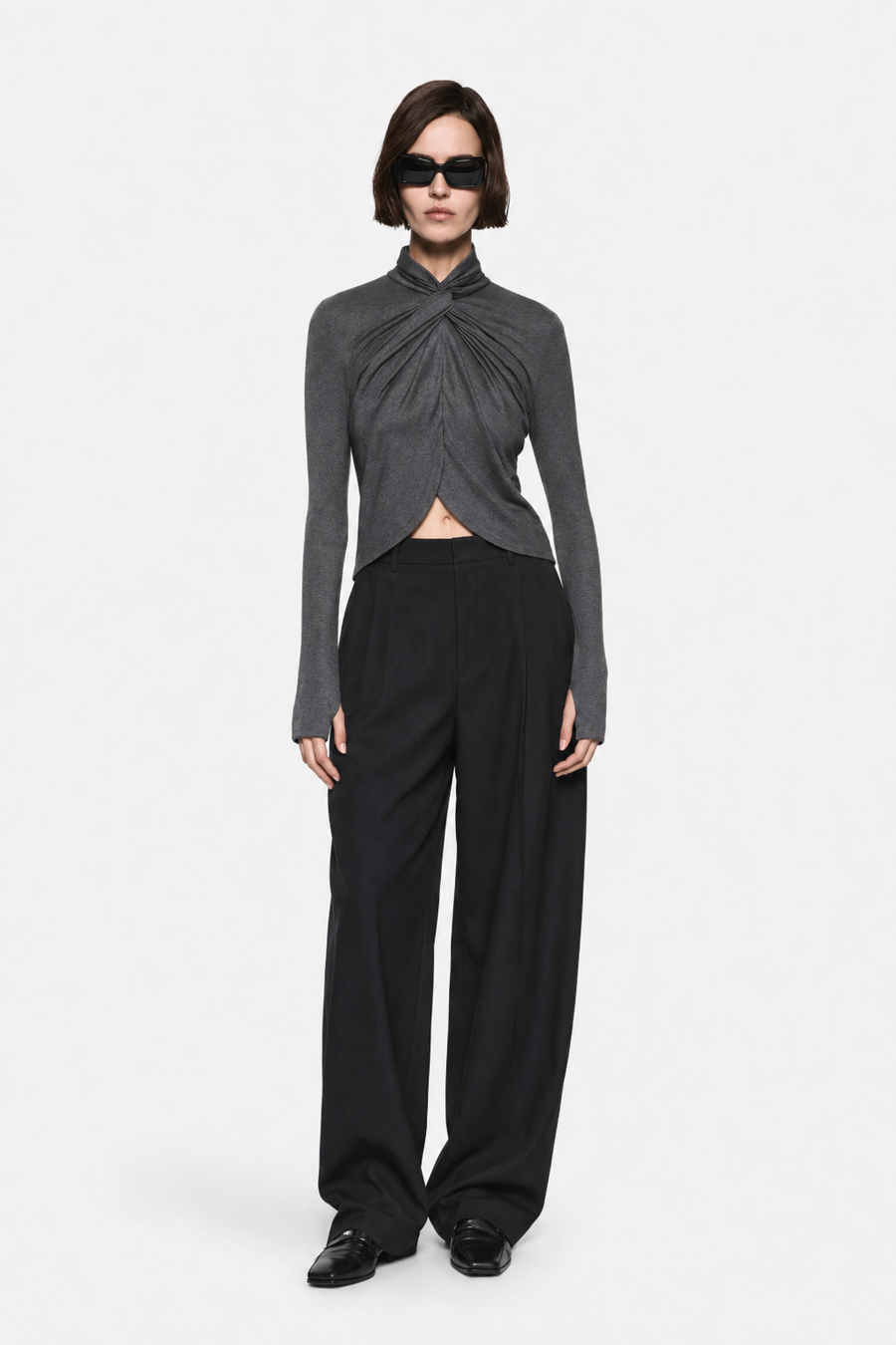 TENCIL LONG SLEEVE TWIST TOP